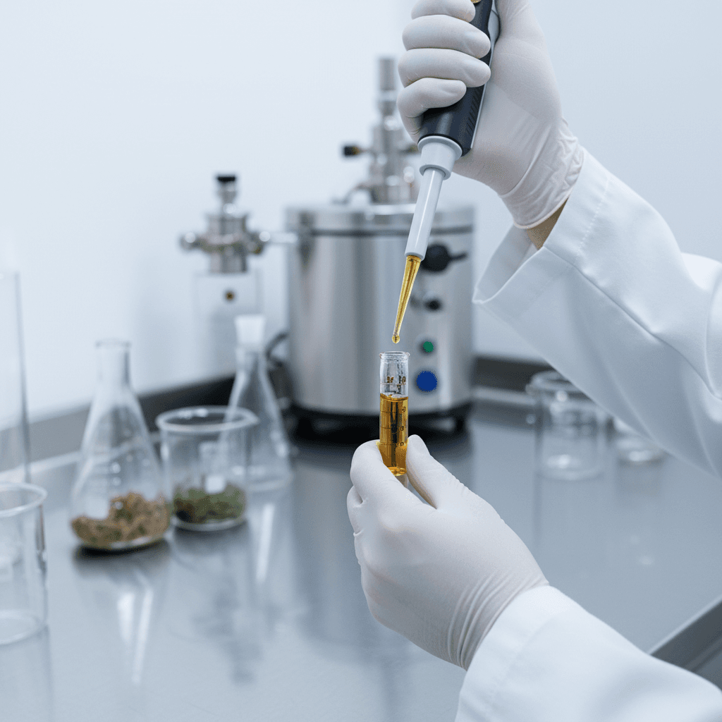 Investigación de extractos de plantas en laboratorio
